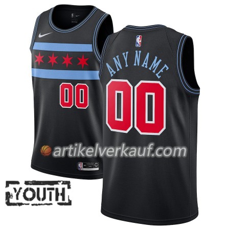 NBA Chicago Bulls Trikot 2018-19 Nike City Edition Schwarz Personalisierung Swingman - Kinder